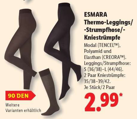 ESMARA Thermo-Leggings/-Strumpfhose/-Kniestümpfe