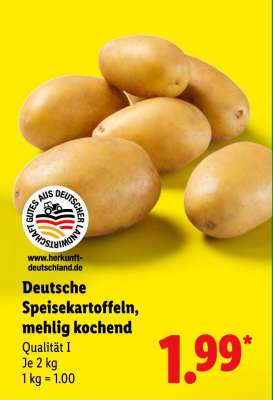 Deutsche Speisekartoffeln, mehlig kochend