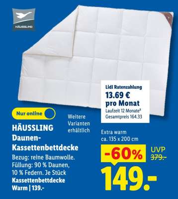 HÄUSSLING Daunen-Kassettenbettdecke