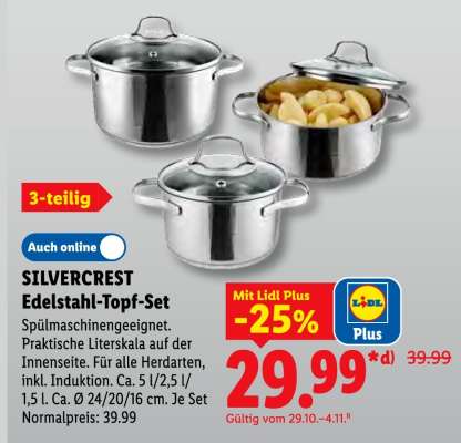 SILVERCREST Edelstahl-Topf-Set