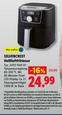 Silvercrest Heißluftfritteuse