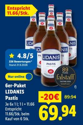 6er-Paket LIDANIS Pastis