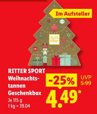 RITTER SPORT Weihnachtstannen Geschenkbox