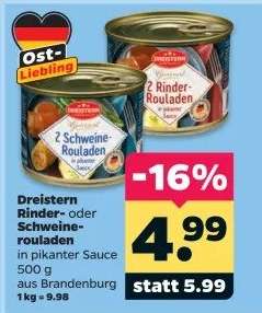 Dreistern Rinder- oder Schweinerouladen