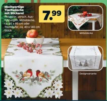 Hochwertige Tischwäsche mit Stickerei