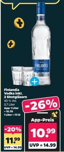 Finlandia Vodka inkl. 2 Shotgläsern