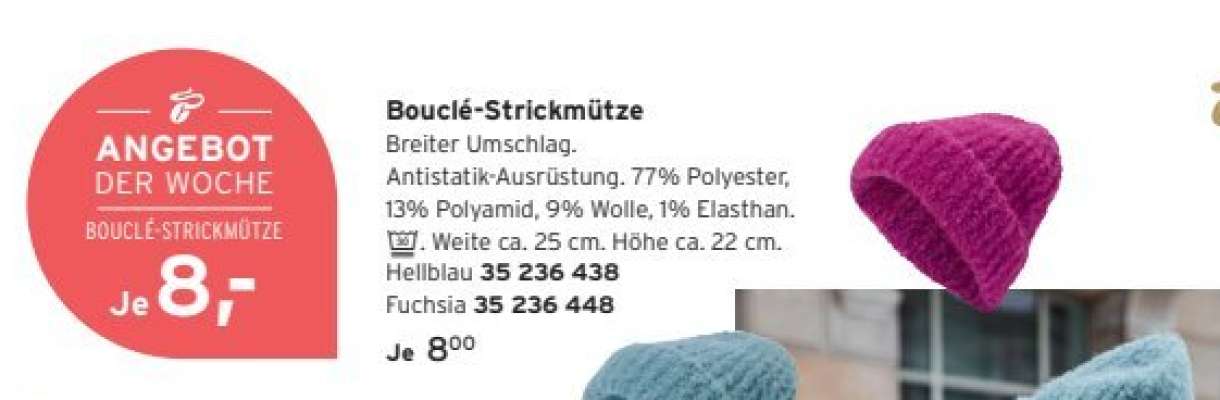 Bouclé-Strickmütze
