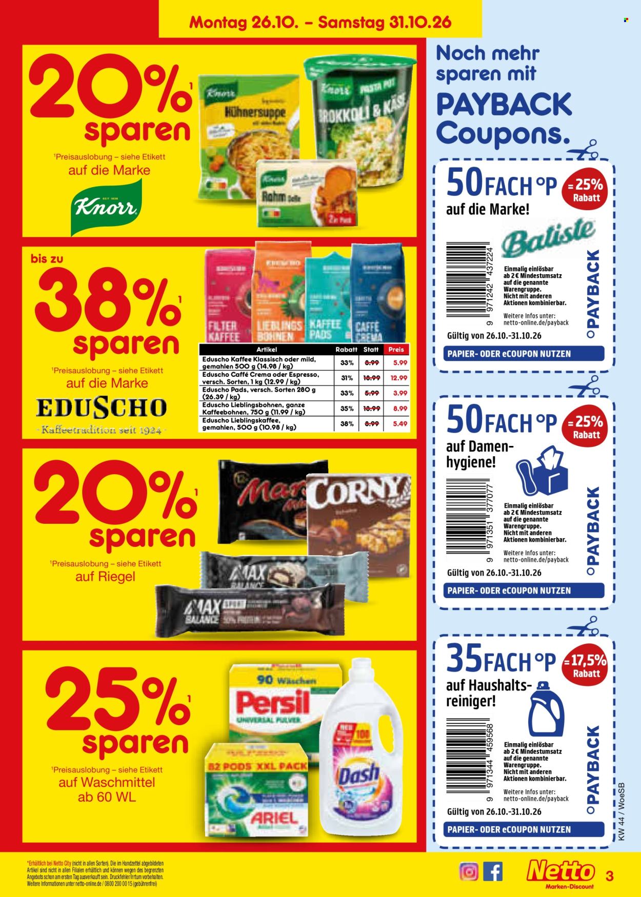 Netto Marken-Discount Prospekte  - 26.10.2026 - 31.10.2026. Seite 3