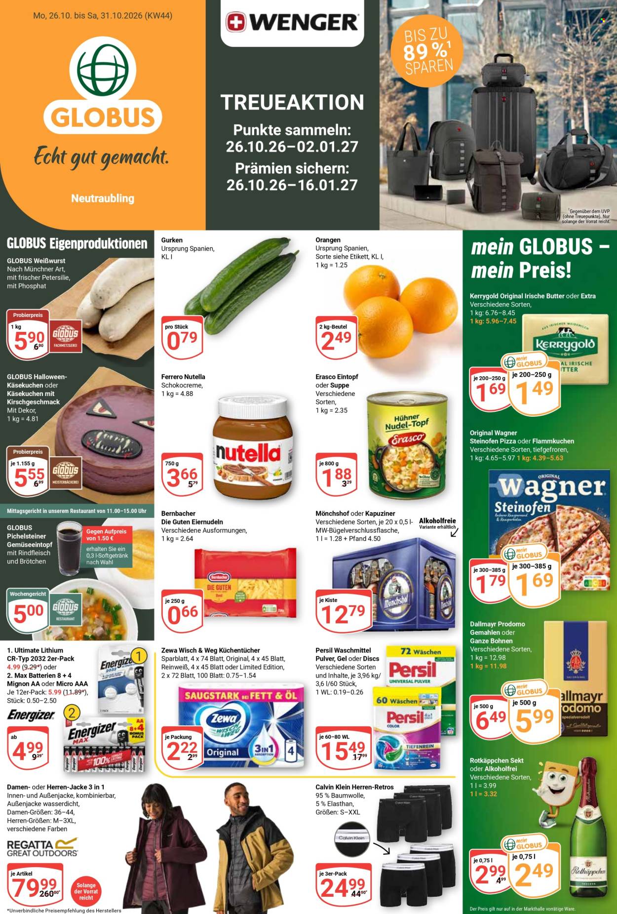 Globus Prospekte  - 26.10.2026 - 31.10.2026. Seite 1