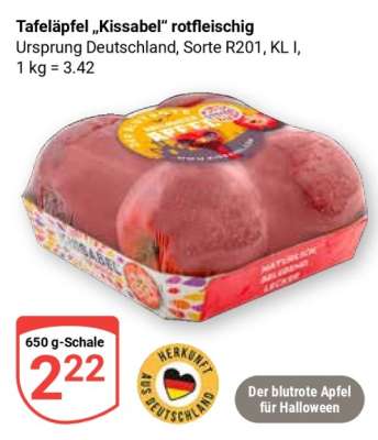 Tafeläpfel „Kissabel“ rotfleischig