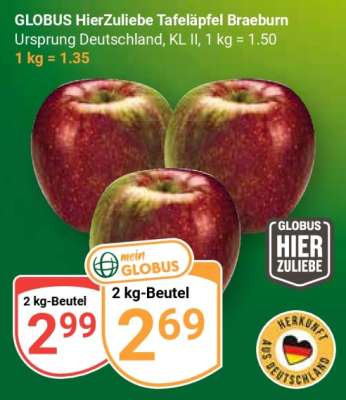 GLOBUS HierZuliebe Tafeläpfel Braeburn