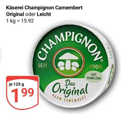 Käserei Champignon Camembert Original oder Leicht