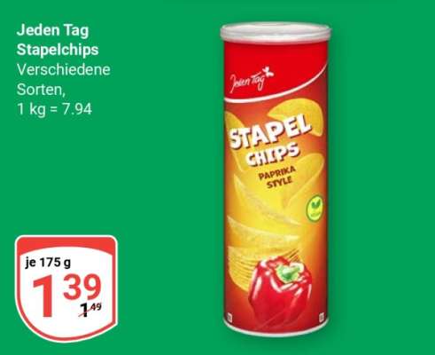 Jeden Tag Stapelchips