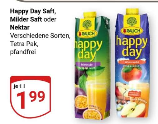 Happy Day Saft, Milder Saft oder Nektar