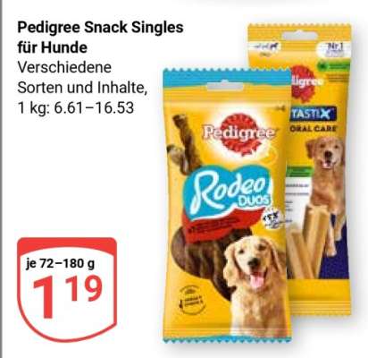 Pedigree Snack Singles für Hunde