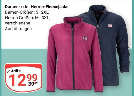 Damen- oder Herren-Fleecejacke