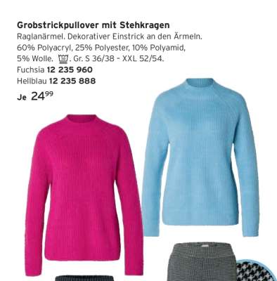 Grobstickpullover mit Stehkragen