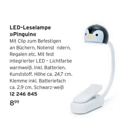 LED-Leselampe »Pinguin«