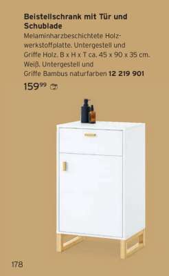 Beistellschrank mit Tür und Schublade