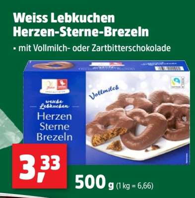 Weiss Lebkuchen Herzen-Sterne-Brezeln