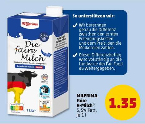 MILPRIMA Faire H-Milch