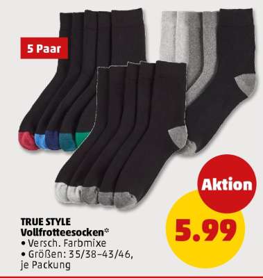 TRUE STYLE Vollfrotteesocken