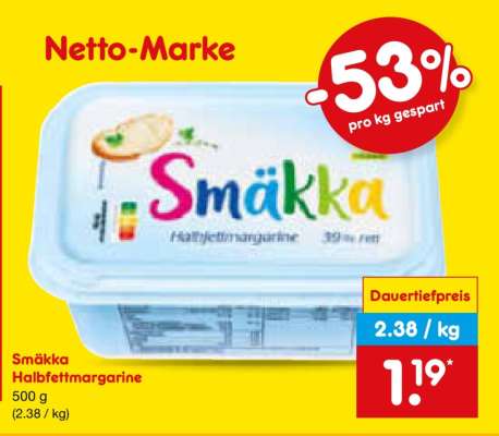 Smäkka Halbfettmargarine