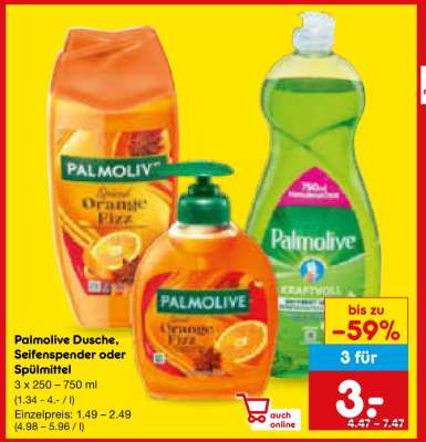 Palmolive Dusche, Seifenspender oder Spülmittel