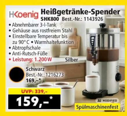 Heißgetränke-Spender SHK800