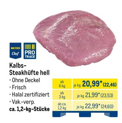 Kalbs-Steakhüfte hell