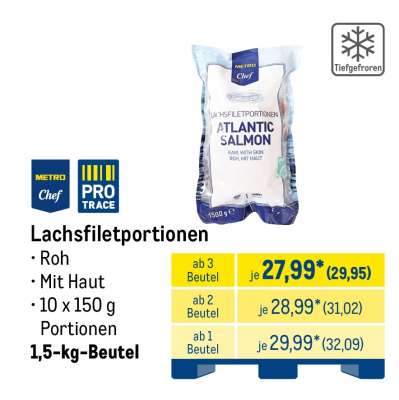 Lachsfiletportionen