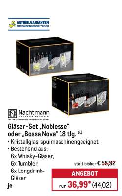 Gläser-Set Noblesse oder Bossa Nova 18 tlg.
