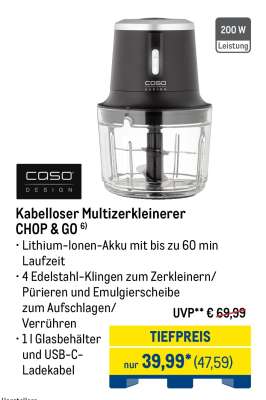 Kabelloser Multizerkleinerer CHOP & GO