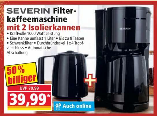 SEVERIN Filterkaffeemaschine mit 2 Isolierkannen