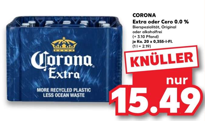 CORONA Extra oder Cero 0.0 %