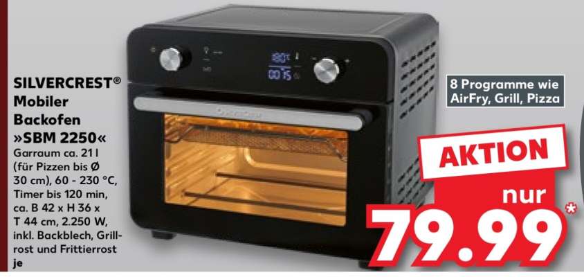 SILVERCREST® Mobiler Backofen »SBM 2250«