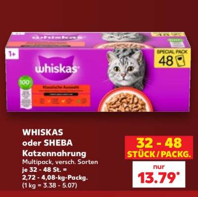 WHISKAS oder SHEBA Katzennahrung