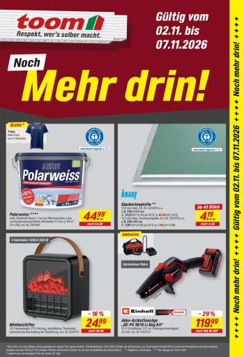 Prospekte toom Baumarkt - 2.11.2026 - 7.11.2026.