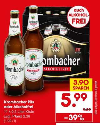 Krombacher Pils oder alkoholfrei