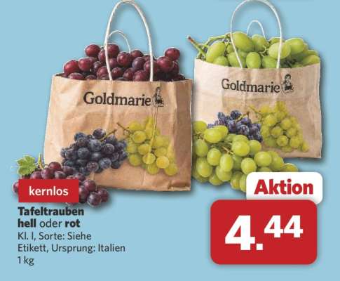 Tafeltrauben hell oder rot