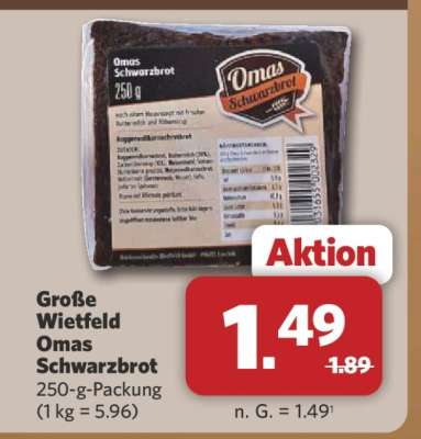 Große Wietfeld Omas Schwarzbrot
