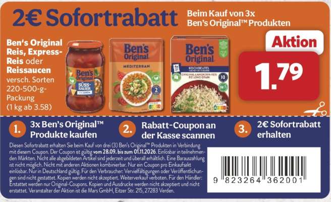 Ben's Original Reis, Express-Reis oder Reissaucen