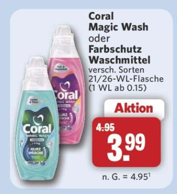Coral Magic Wash oder Farbschutz Waschmittel