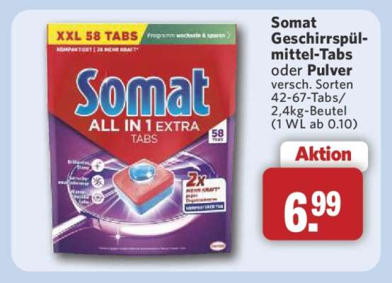Somat Geschirrspülmittel-Tabs oder Pulver