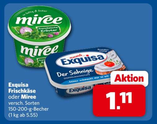 Exquisa Frischkäse oder Miree
