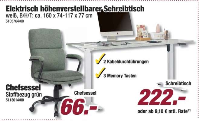 Elektrisch höhenverstellbarer Schreibtisch