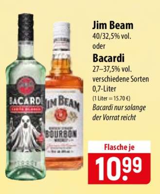 Jim Beam oder Bacardi
