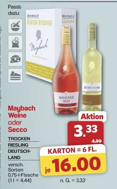 Maybach Weine oder Secco