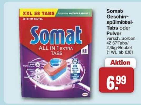 Somat Geschirrspülmittel-Tabs oder Pulver