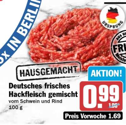 Deutsches frisches Hackfleisch gemischt